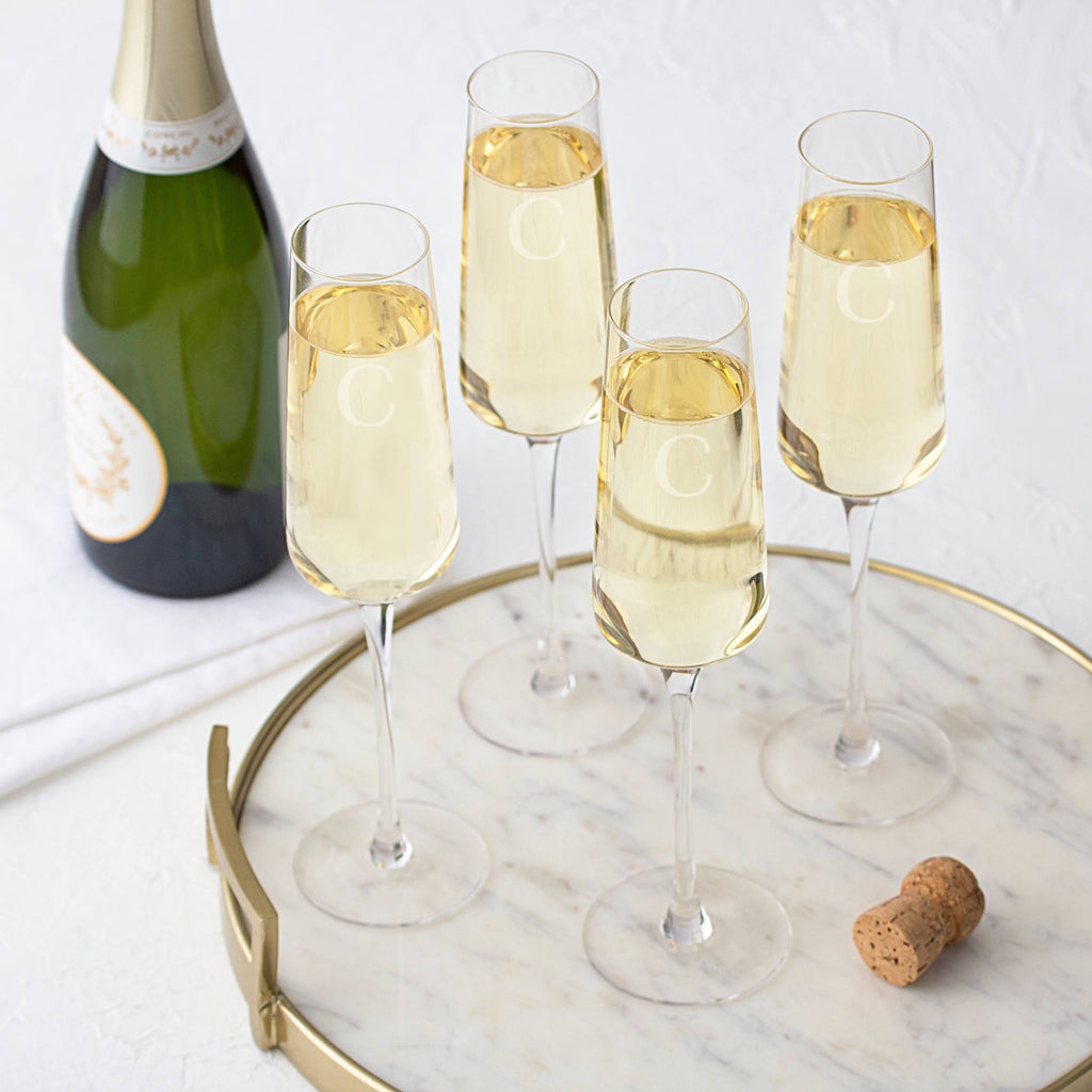 Set of 4 Monogram Champagne Flutes M765