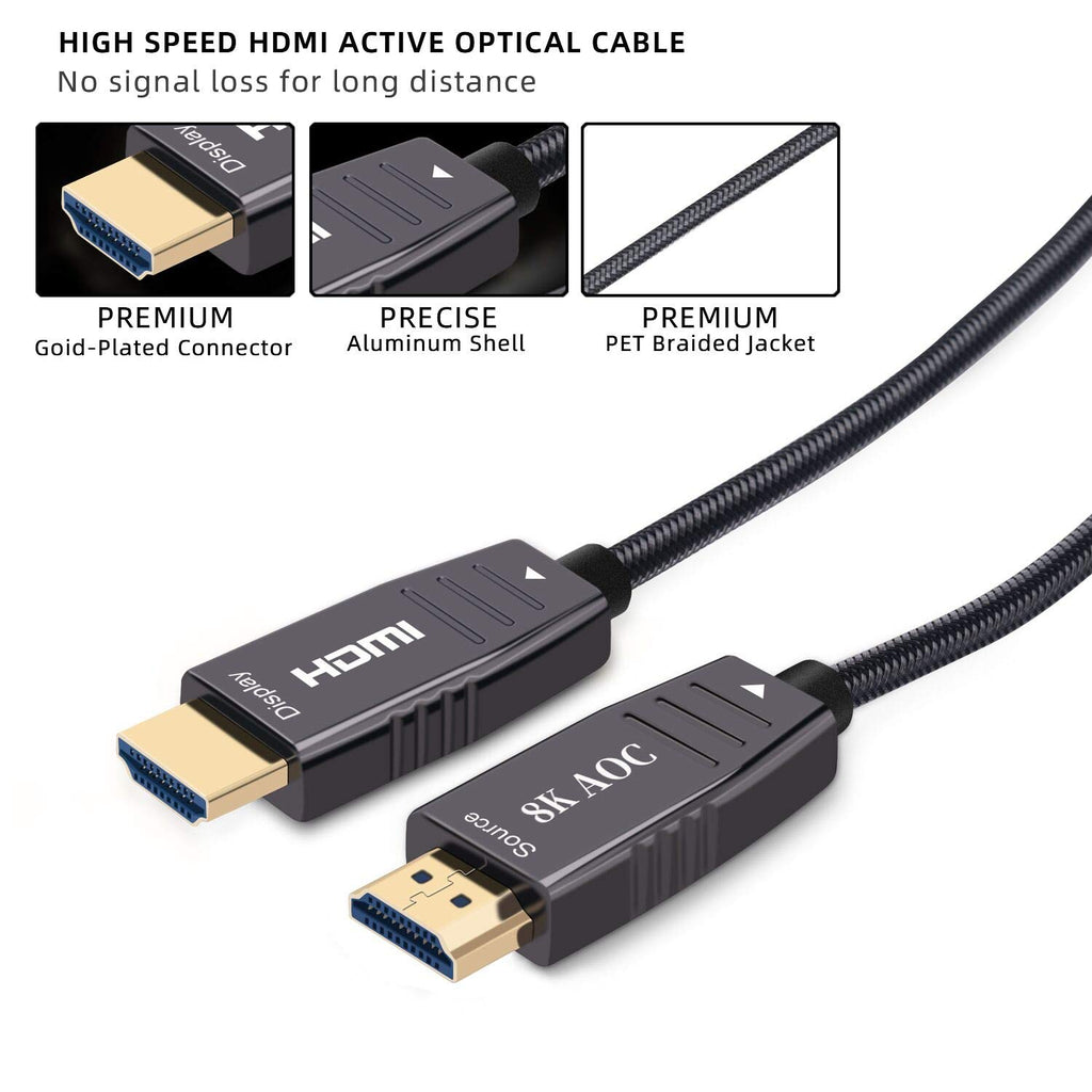8K Optic Fiber HDMI 2.1 Cable 100FT P2706