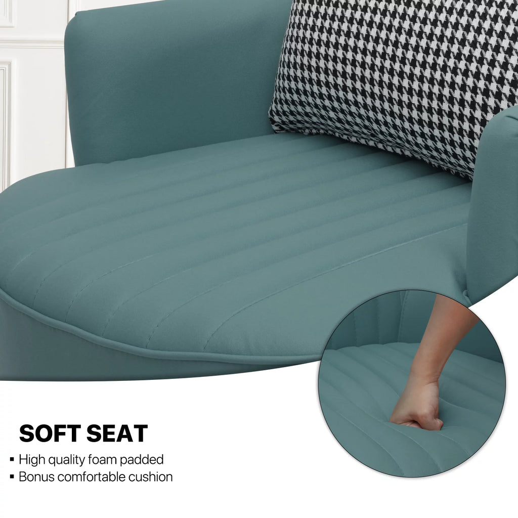 Cadet Blue Upholstered Accent Chair with Pillow U4245