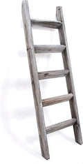 Gray White Wood Ladder Shelf A263127