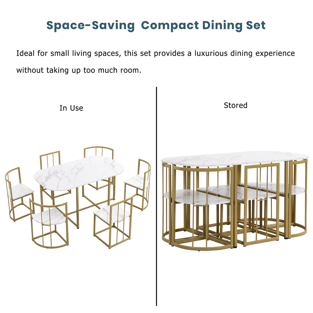 7 Piece Dining Table and Chairs Set B603