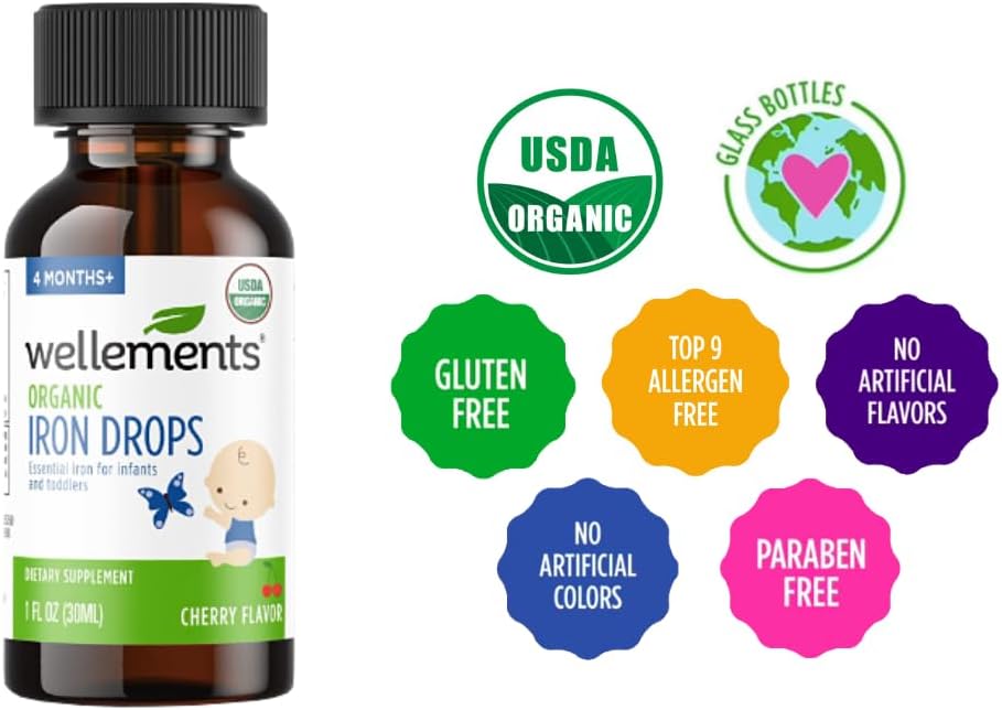 Organic Iron Drops for Babies, Cherry Flavor, 1 Fl Oz I7286