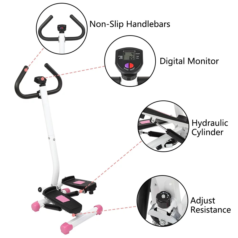 Mini Aerobic Stepper Twist Fitness Machine with Handle E801