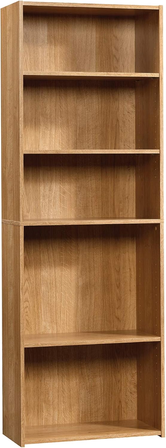 Highland Oak Pantry Cabinet and 5 Shelf Bookcase L6350