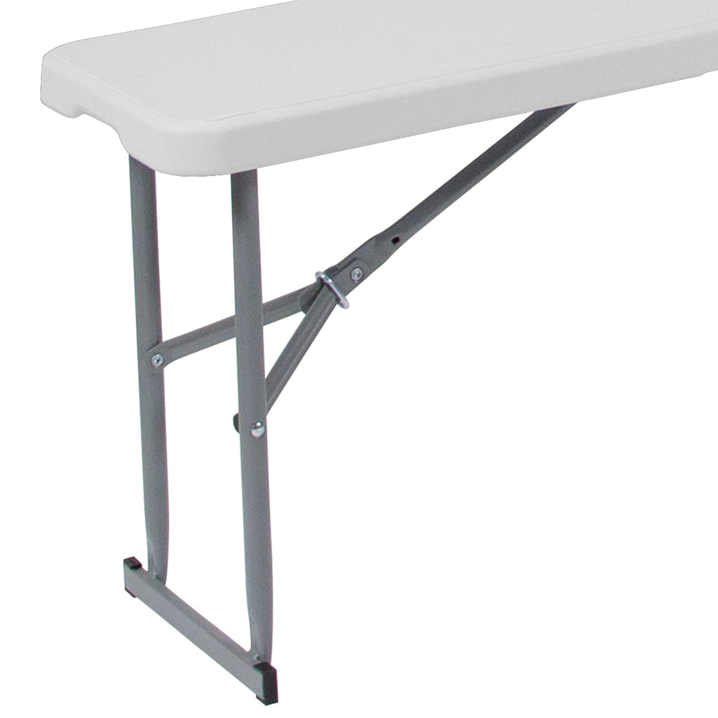 10.25 x 71 Inch Granite White Plastic Bench with Carrying Handle C244