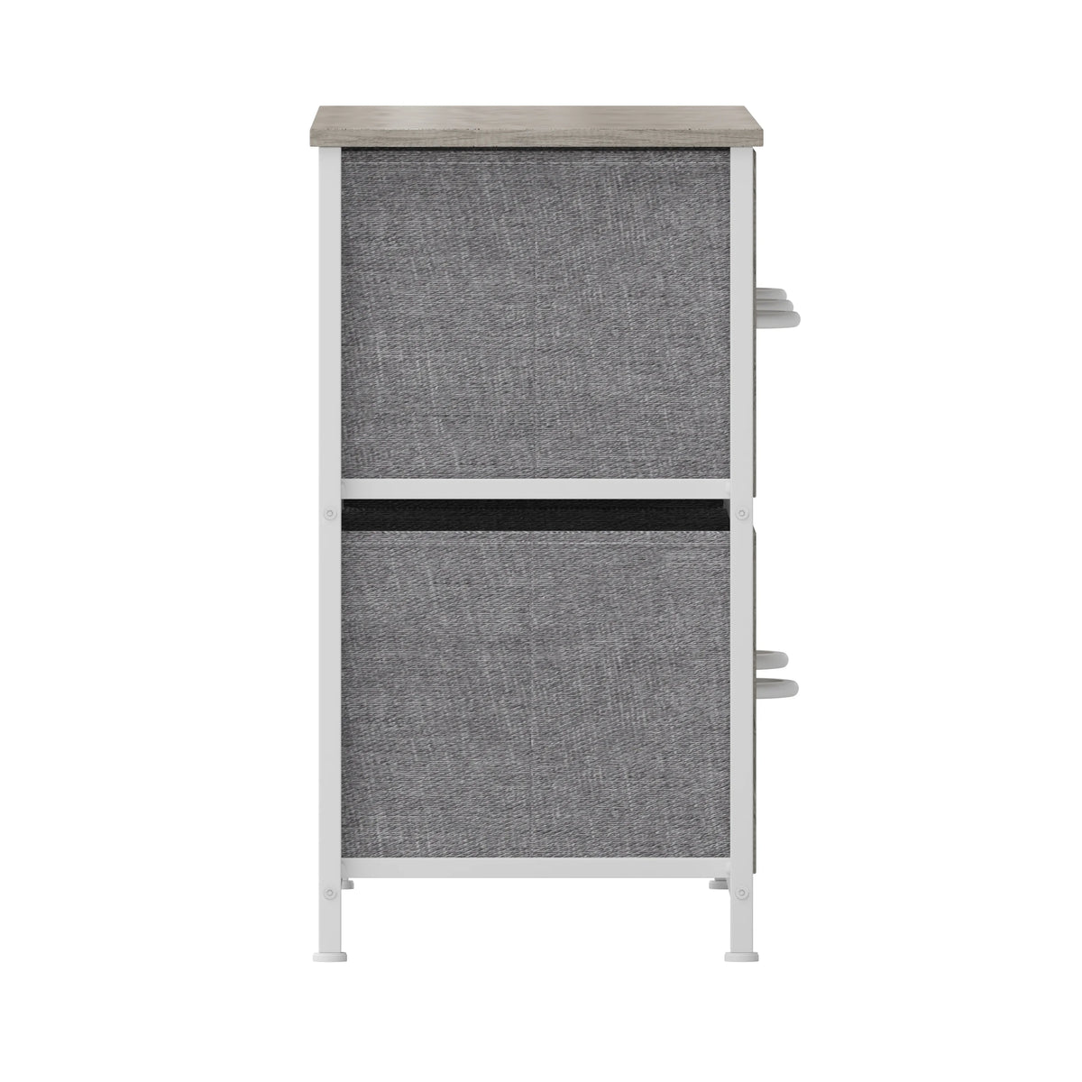 5 Drawer Storage Dresser with White Cast Iron Frame and Light Natural Wood Top D9239