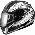 Matte Black White Modular Snow Helmet W344991
