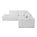 White Italian Top Grain Leather Sectional M3207