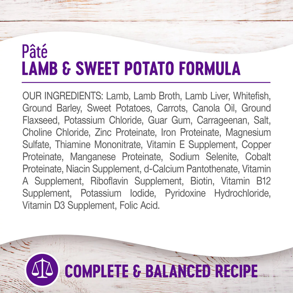 Natural Wet Canned Dog Food, Lamb & Sweet Potato, 12.5-Ounce Can (Pack of 12) L134097
