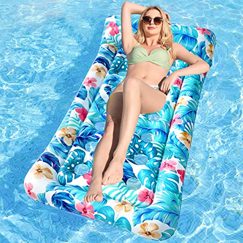 Inflatable Oversized Pool Float Lounger with Headrest T89254