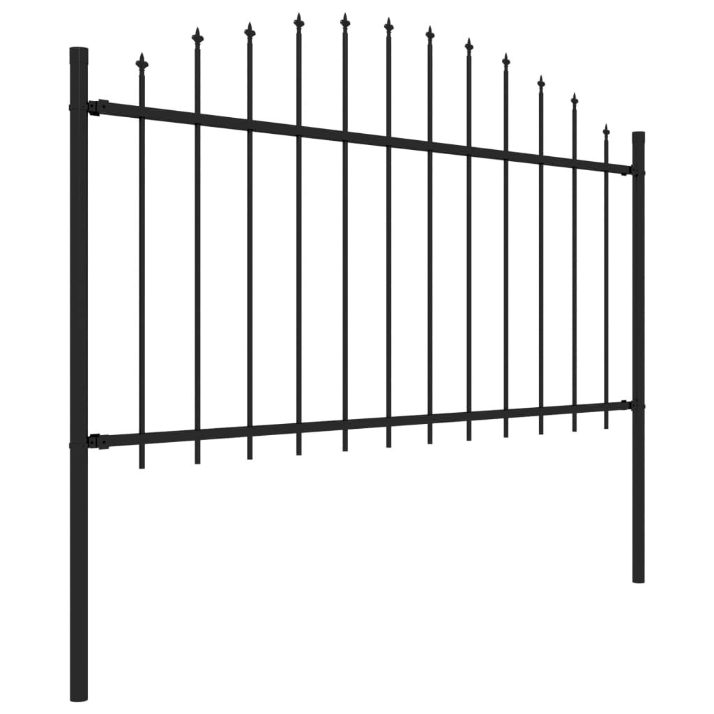 Black Steel Garden Fence with Spear Top 5.6& Q478