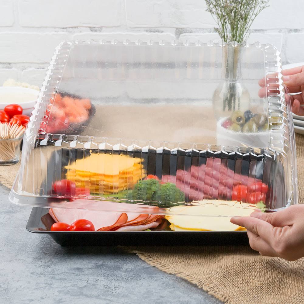 Clear Plastic Square Dome Lid - 40/Case D9624