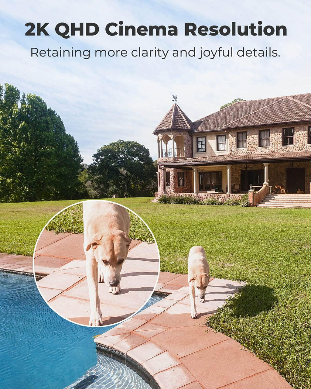 Outdoor Security Camera 4MP Dual Band WiFi Solar Battery Powered Spotlight Motion Detection Local SD Card Cloud Storage R51961