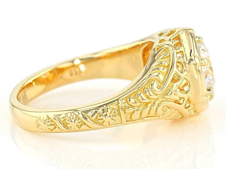 14K Yellow Gold Over Silver Moissanite Ring S96633