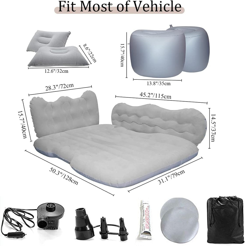 Car Air Mattress with Air Pump, Grey M9364