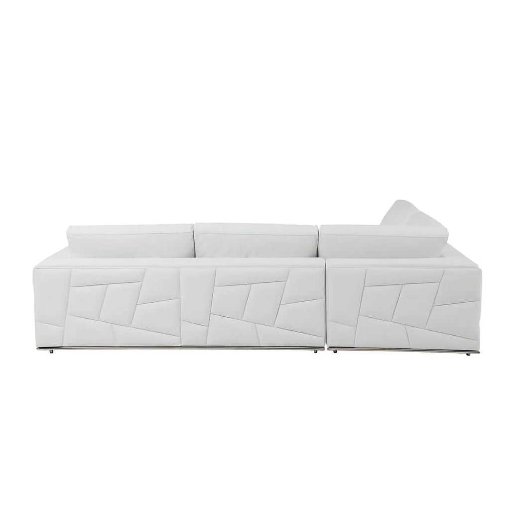 White Italian Top Grain Leather Sectional M3207