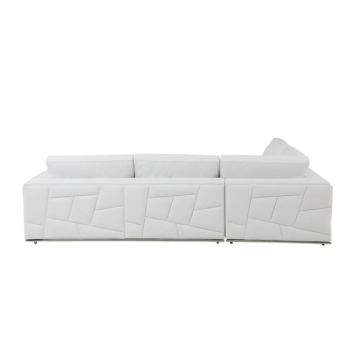 White Italian Top Grain Leather Sectional M3207