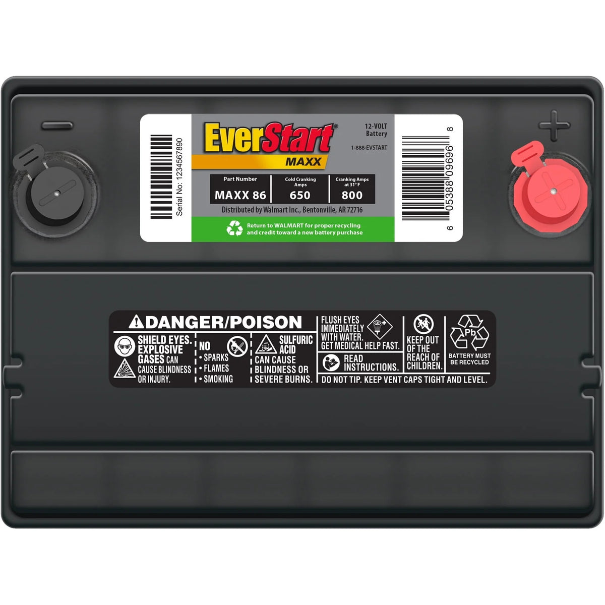 Group Size 86 12 Volt 630 CCA Lead Acid Automotive Battery U50152