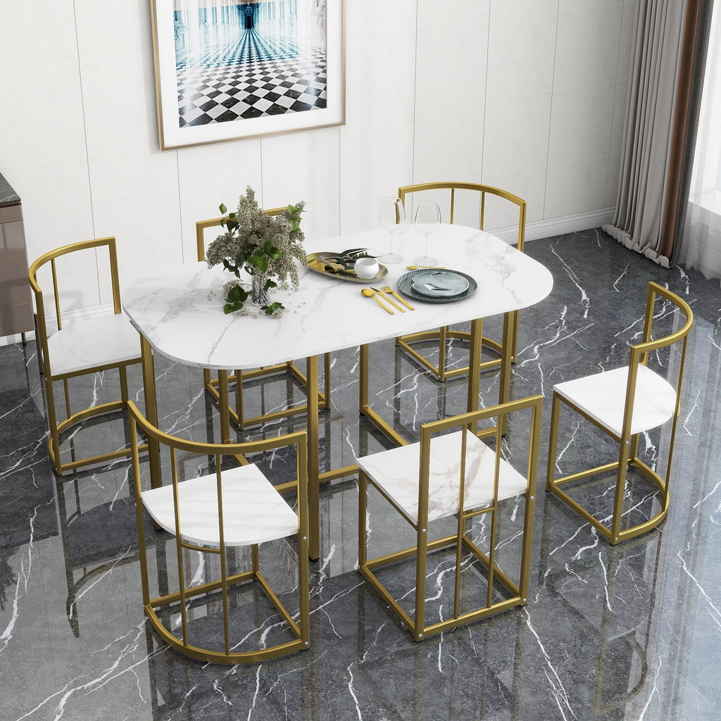 7 Piece Dining Table and Chairs Set B603