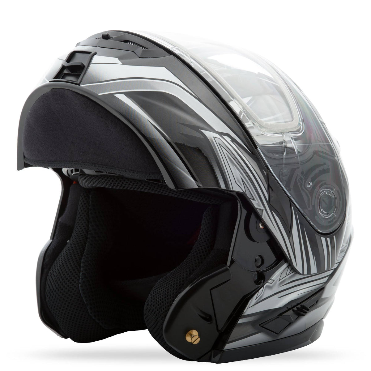 Matte Black White Modular Snow Helmet W344991