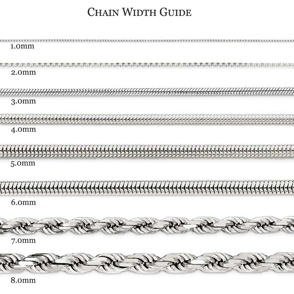 14K White Gold .8mm Baby Wheat Chain W498532