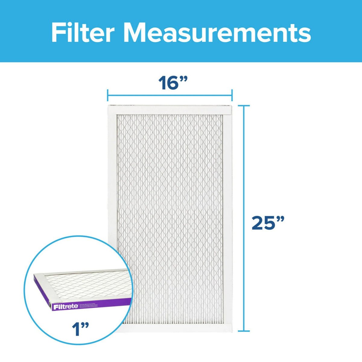 16x25x1 Air Filter, MERV 12, 2 Filters S335