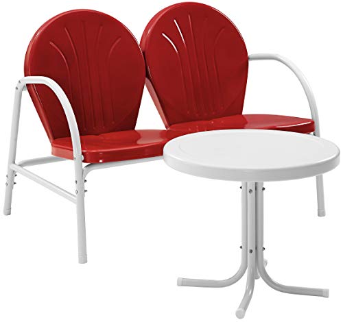 2-Piece Metal Outdoor Conversation Set with Table and Loveseat - Grasshopper Green B90136