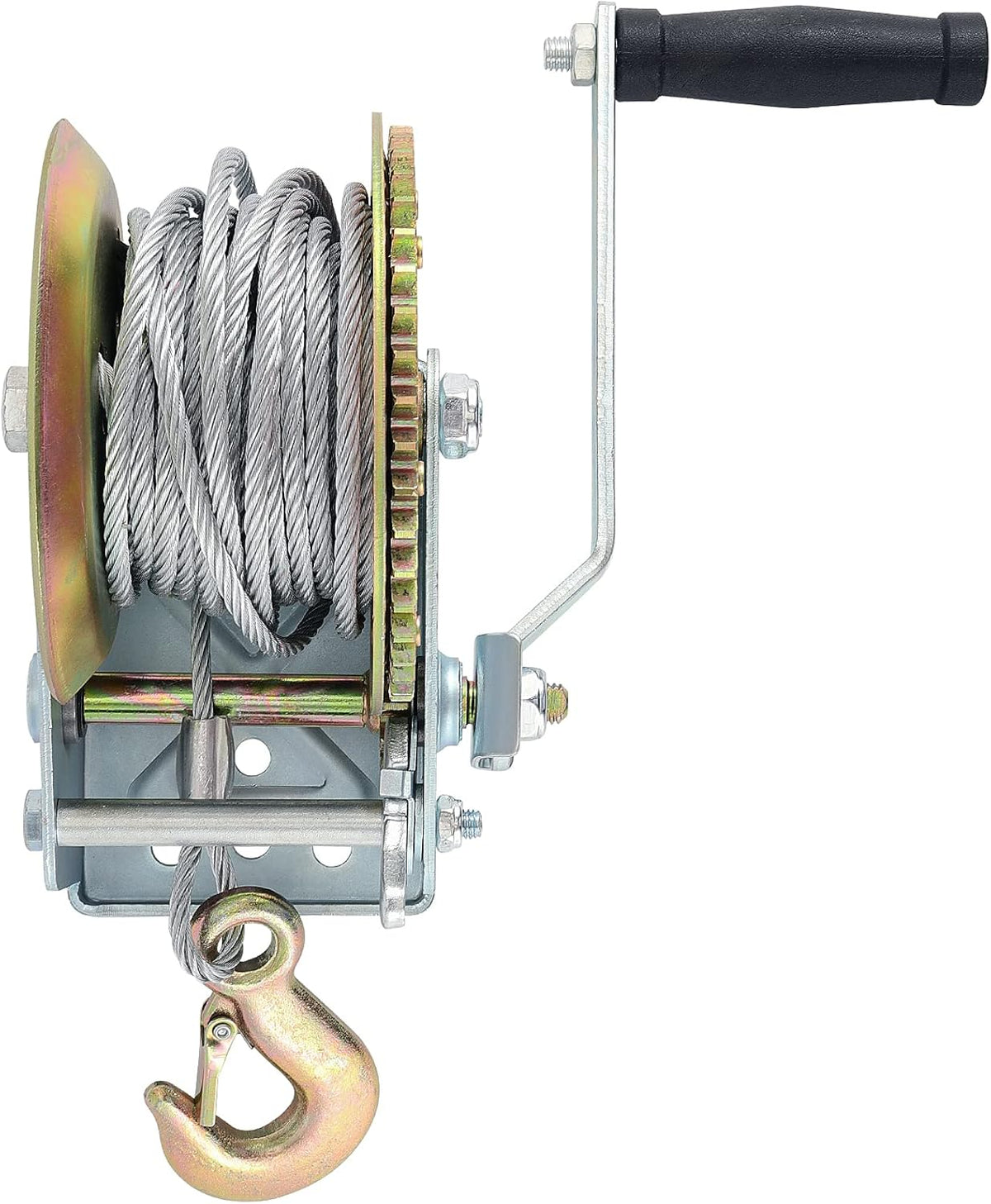 Heavy Duty Hand Winch with 49ft Steel Cable 1600lbs Capacity Pack of 2 K441