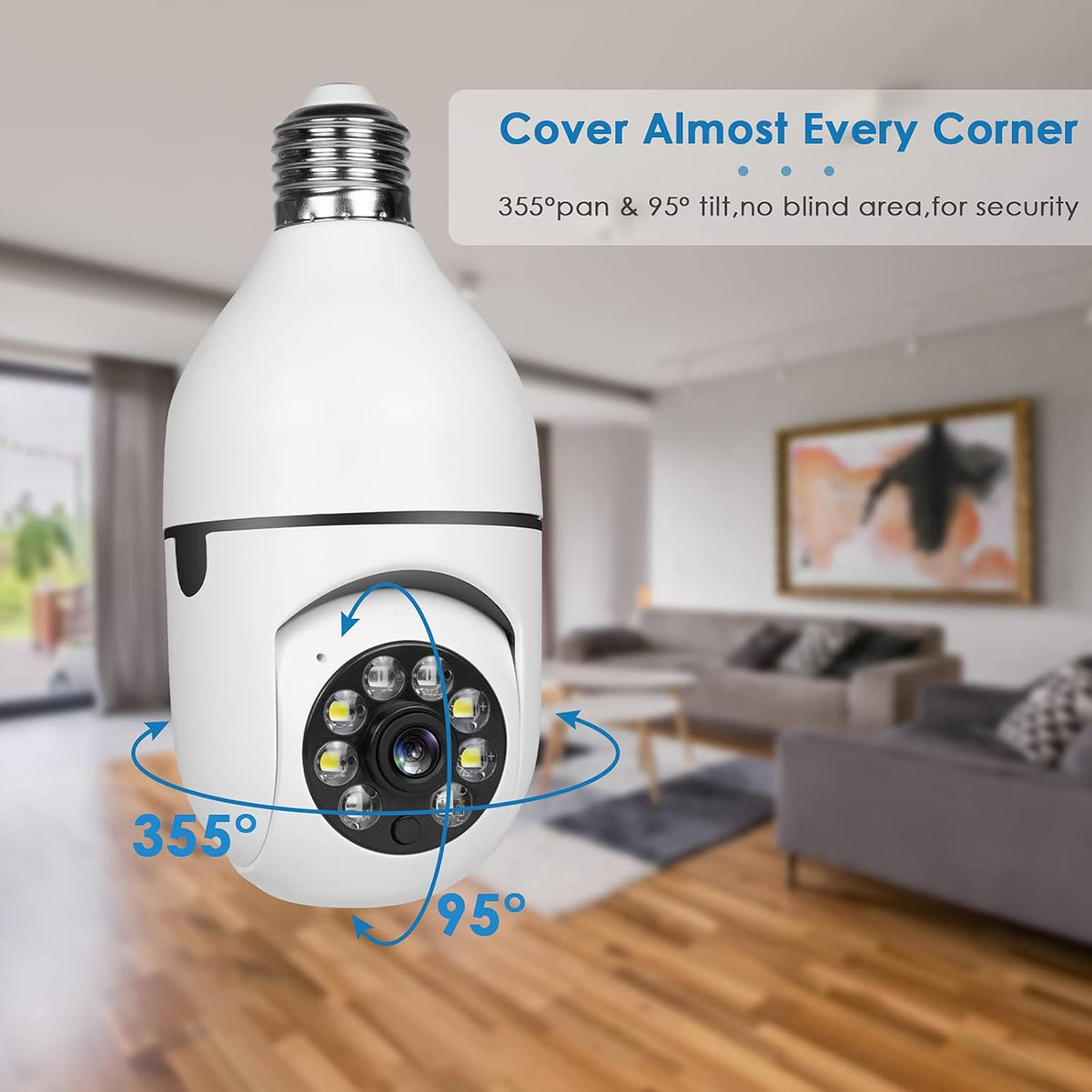 1080P PTZ Bulb Security Camera with WiFi Night Vision P519046