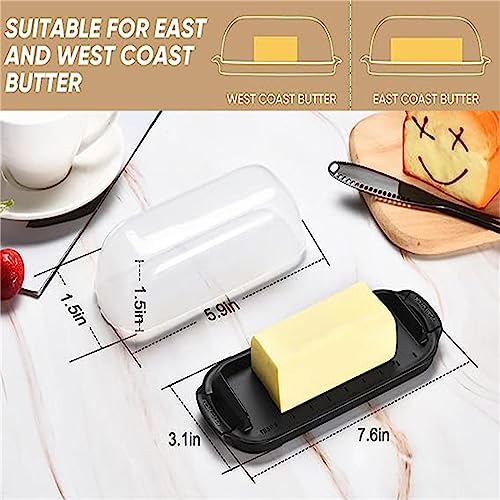 Butter Dish with Lid, Airtight Plastic Butter Keeper Tray Y4450