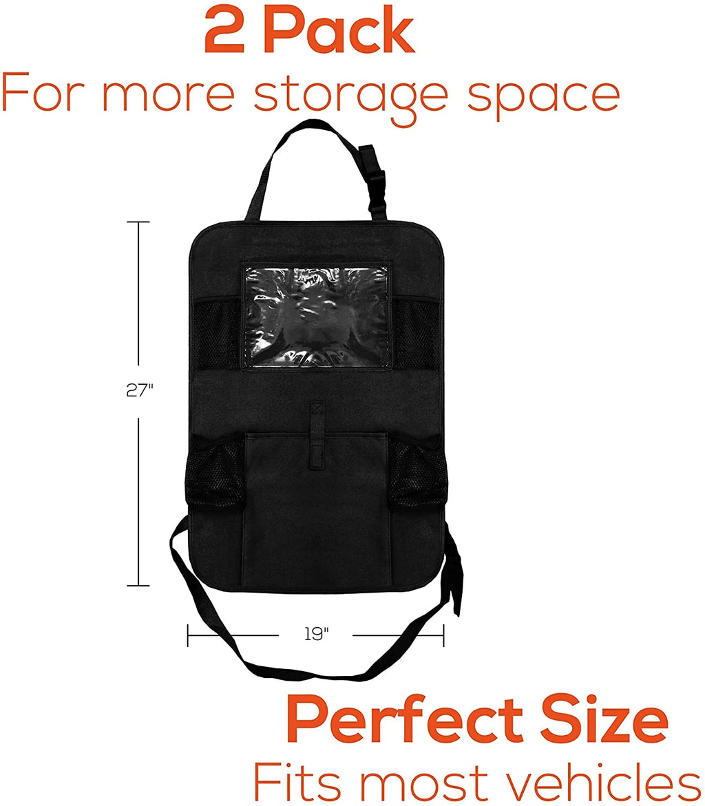 Black 2 Pack X-Large Backseat Car Organizer with 5 Pockets B558