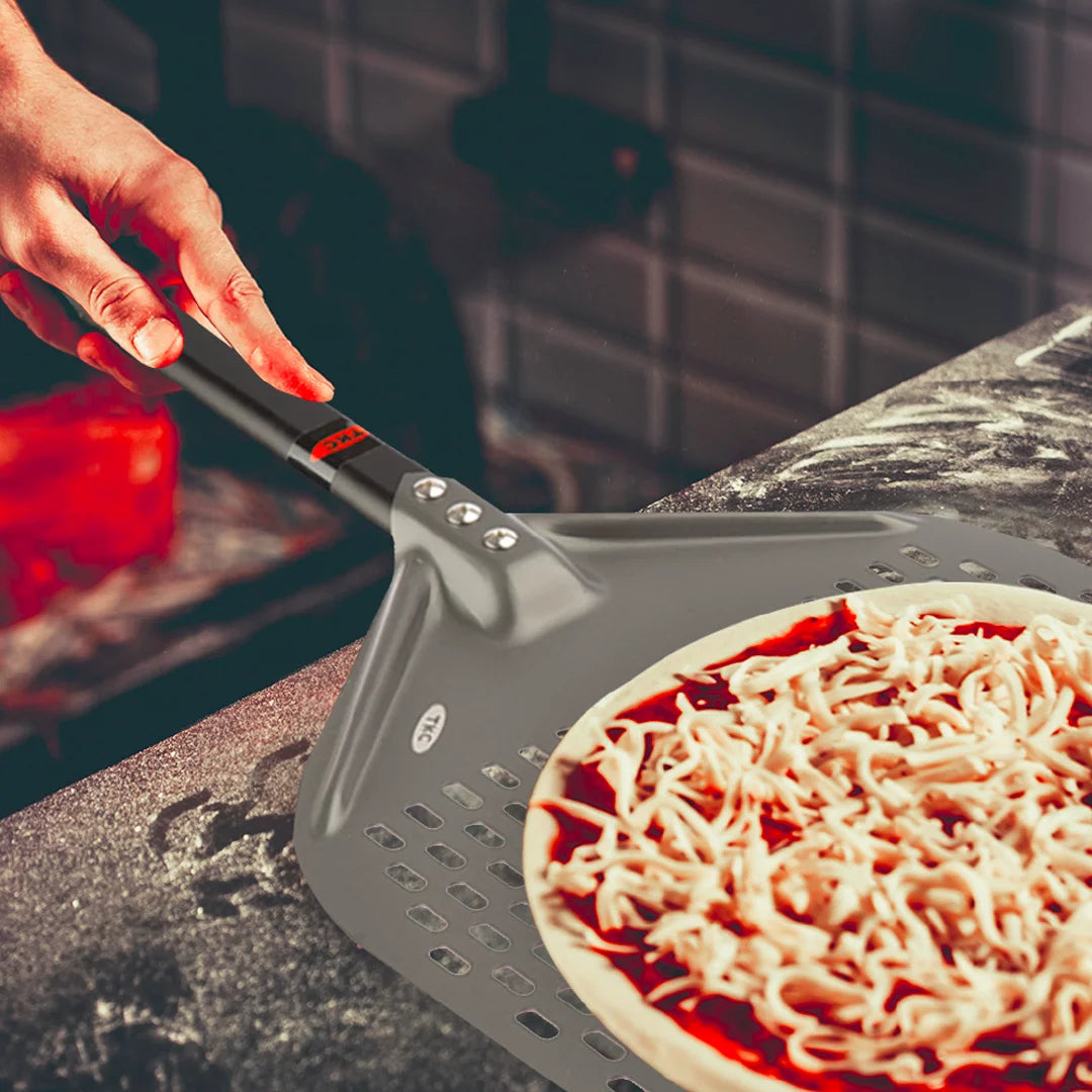12 inch Perforated Aluminum Pizza Peel V4575