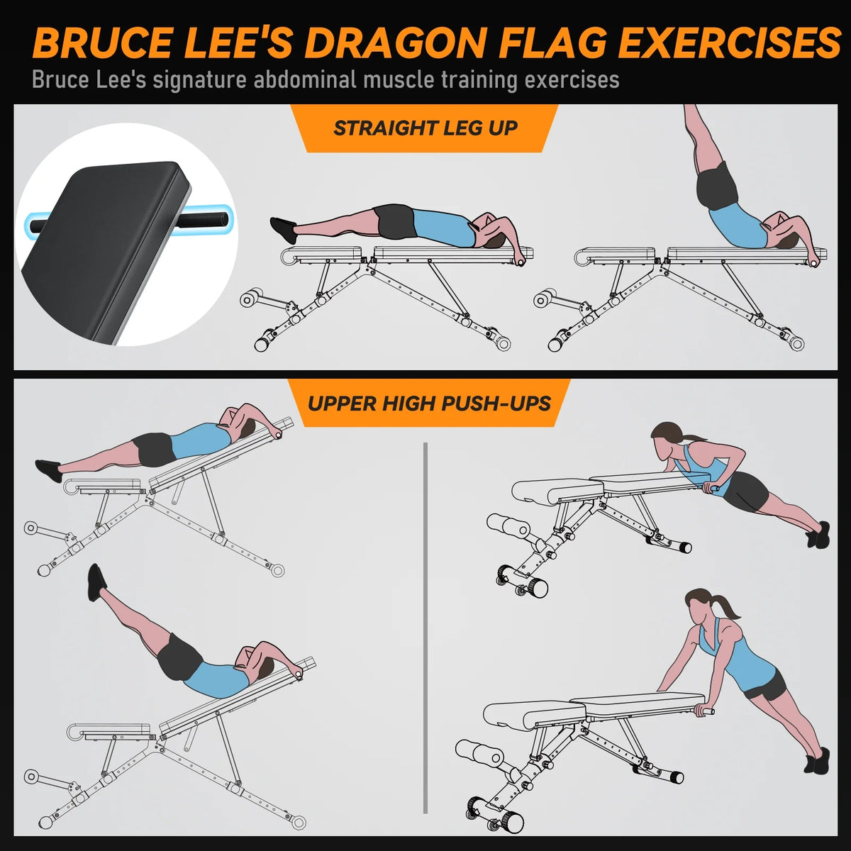 Adjustable Weight Bench Incline Decline Bench Y3778