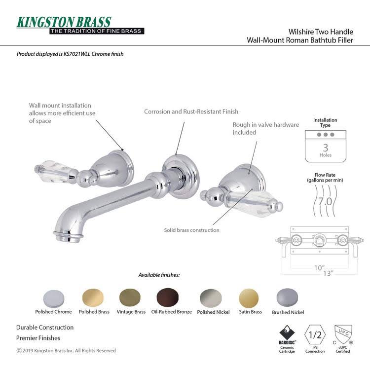 Oil Rubbed Bronze Wall Mount Roman Tub Faucet F200784