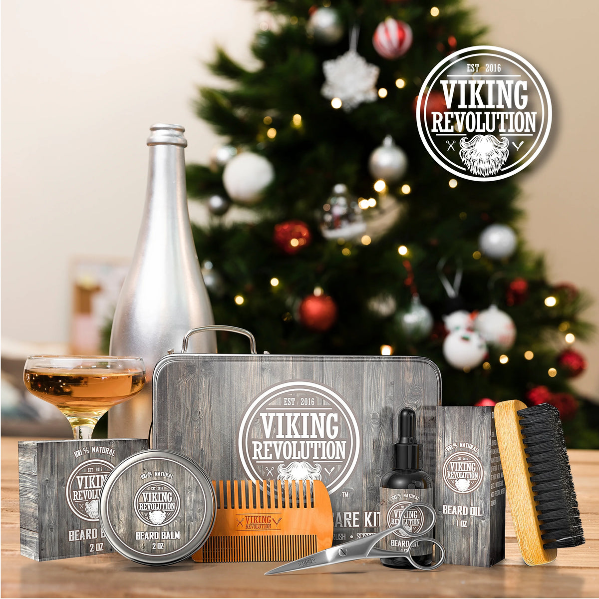 Beard Care Kit with Beard Balm, Beard Oil, Scissors V47309