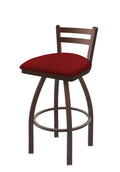 25x22 Low Back Swivel Counter Stool with Bronze Finish and Graph Ruby Seat N280974