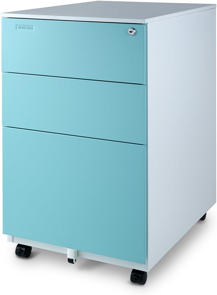 White 2-Drawer Metal File Cabinet with Lock K16863