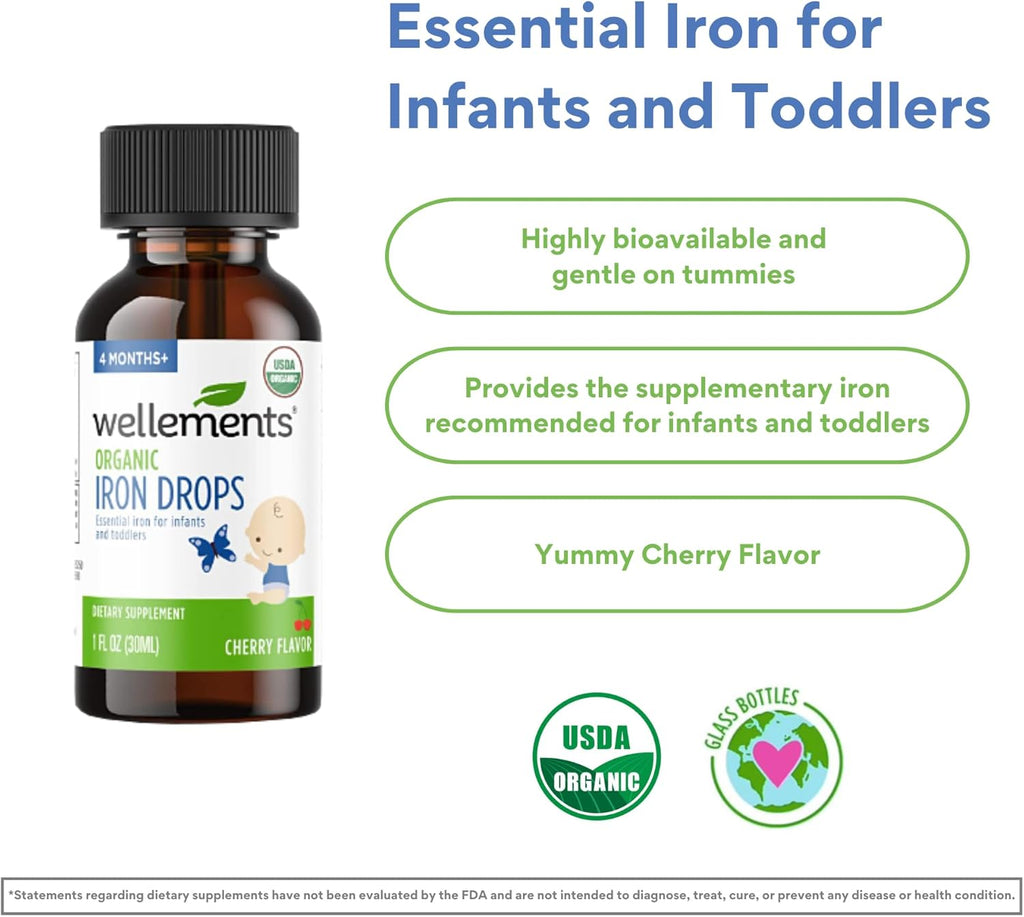 Organic Iron Drops for Babies, Cherry Flavor, 1 Fl Oz I7286