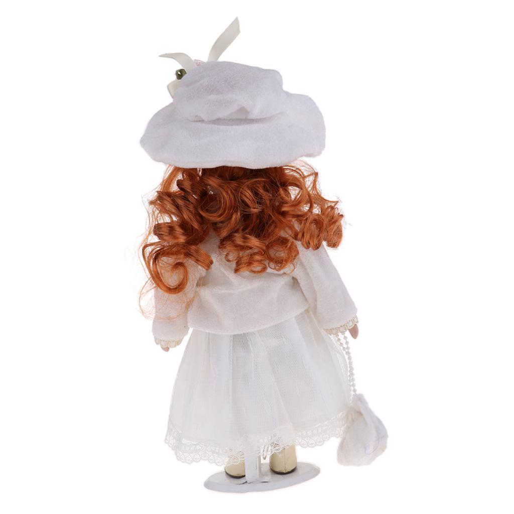 12inch Porcelain Doll with Lace Dress & Stand N870