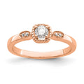14k Rose Gold Lab Grown Diamond Rope Edge Ring K3961