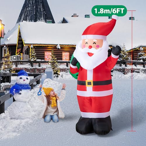 8FT LED-lit Inflatable Santa Claus Decoration Y3840