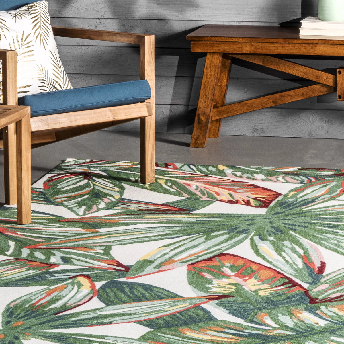 Country Floral Indoor/Outdoor Area Rug 9' x 12' W571