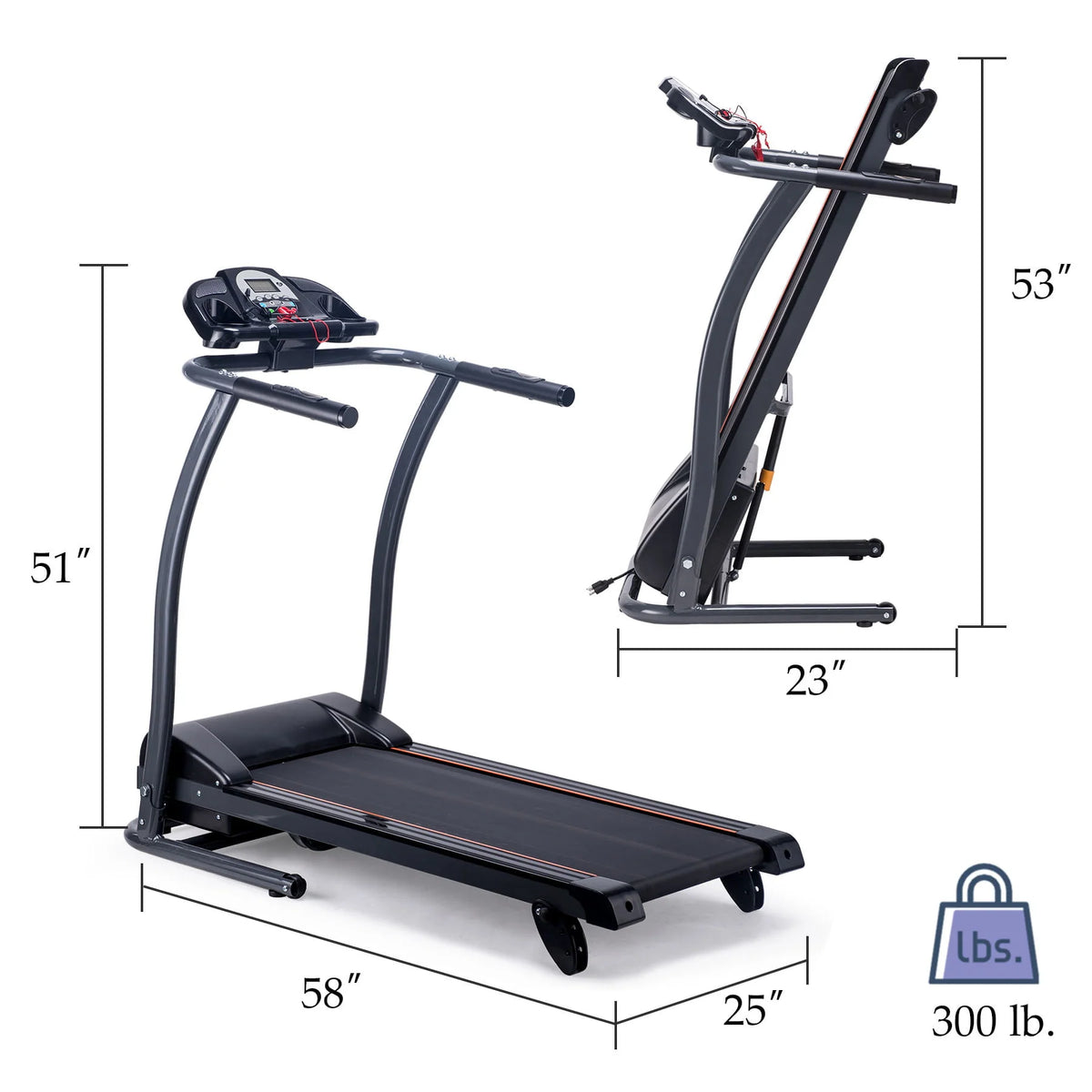 Foldable Incline Motorized Treadmill B4005