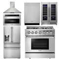 36 Propane Dual Fuel Range, Range Hood, Microwave, Refrigerator, Dishwasher, Wine Cooler E531