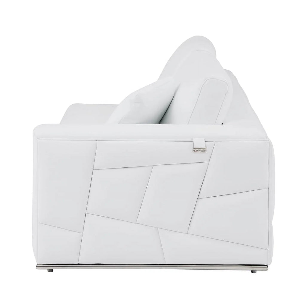 White Italian Top Grain Leather Sectional M3207