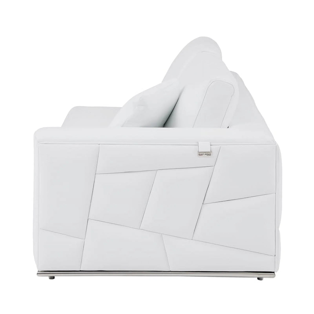 White Italian Top Grain Leather Sectional M3207