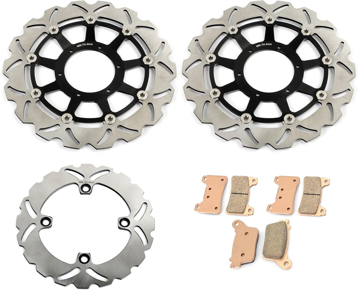 Front Rear Brake Discs Rotors + Brake Pads for CBR1000RR 2006 2007 E52612