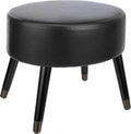 Black Faux Leather Ottoman S75459