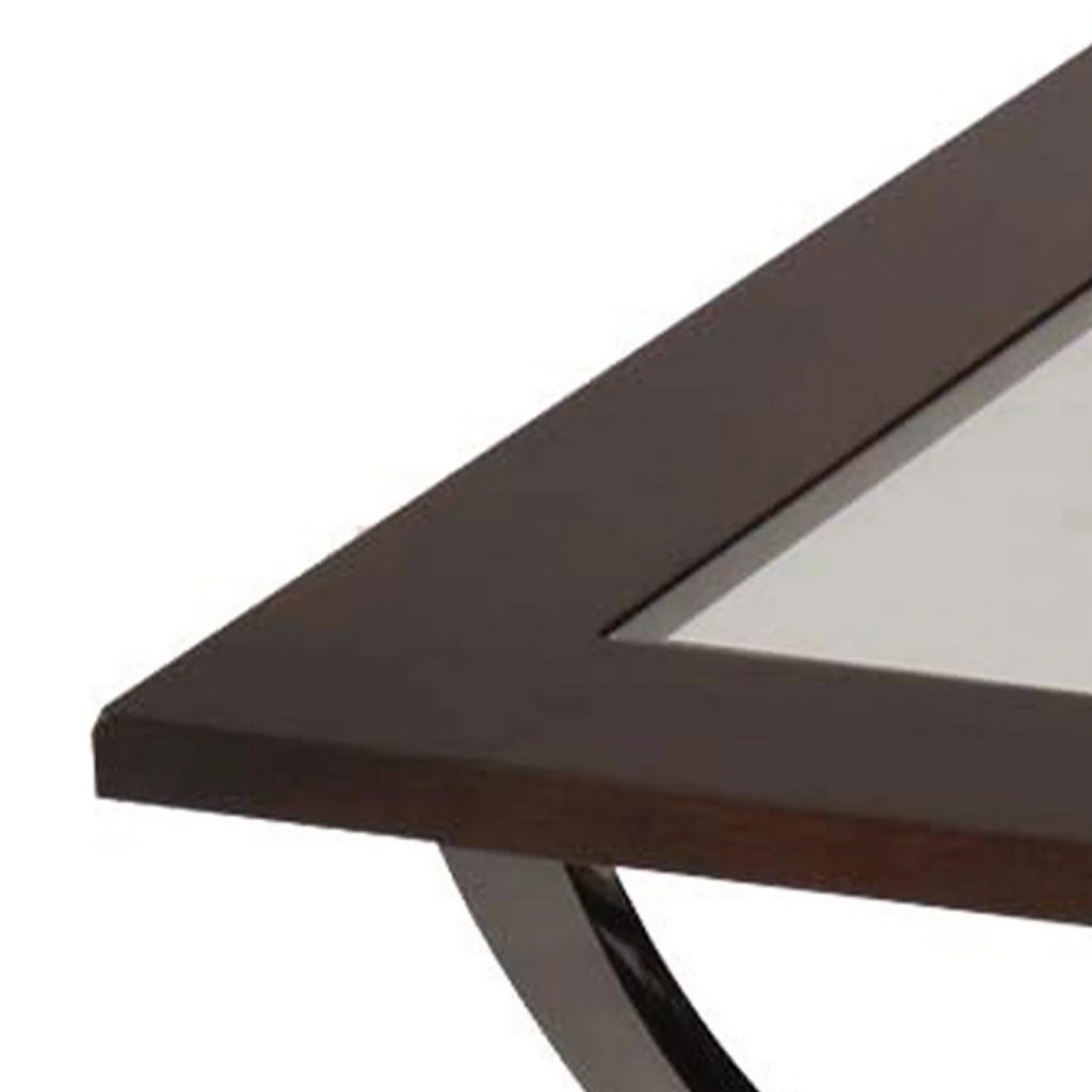 Brown and Black Wood Coffee Table with Castors P859594