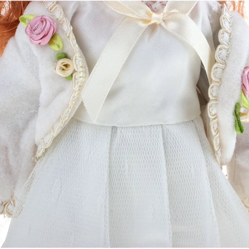 12inch Porcelain Doll with Lace Dress & Stand N870